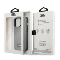 Etui Karl Lagerfeld Saffiano Plaque na iPhone 13 Pro Max 6,7" - srebrne