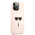 Etui Karl Lagerfeld Silicone Karl`s Head na iPhone 13 Pro Max 6,7" - jasnoróżowe