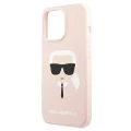 Etui Karl Lagerfeld Silicone Karl`s Head na iPhone 13 Pro Max 6,7" - jasnoróżowe