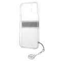 Etui Guess 4G Grey Strap Charm na iPhone 13 mini - przezroczyste
