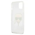 Etui Karl Lagerfeld Glitter Karl's Head na iPhone 13 mini - srebrne