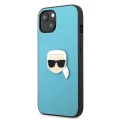 Etui Karl Lagerfeld Leather Ikonik Karl's Head Metal na iPhone 13 mini - niebieskie