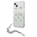 Etui Guess Peony Chain Collection na iPhone 13 mini - srebrne