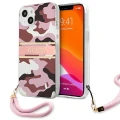 Etui Guess Camo Strap Collection na iPhone 13 mini - różowe