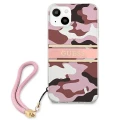 Etui Guess Camo Strap Collection na iPhone 13 mini - różowe