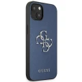 Etui Guess Saffiano 4G Metal Logo na iPhone 13 mini - niebieskie
