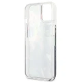 Etui Guess Flower Liquid Glitter na iPhone 13 mini - niebieskie