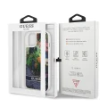 Etui Guess Flower Liquid Glitter na iPhone 13 mini - niebieskie