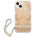 Etui Guess Flower Strap na iPhone 13 mini - złote