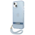 Etui Guess Translucent Strap na iPhone 13 mini - niebieskie