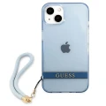 Etui Guess Translucent Strap na iPhone 13 mini - niebieskie