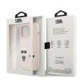 Etui Karl Lagerfeld Silicone Ikonik Karl&Choupette MagSafe na iPhone 13 Pro / iPhone 13 - jasnoróżowe
