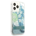 Etui Guess Flower Liquid Glitter na iPhone 13 Pro / iPhone 13 - zielone