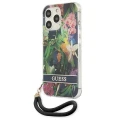 Etui Guess Flower Strap na iPhone 13 Pro / iPhone 13 - niebieskie
