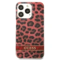Etui Guess Leopard na iPhone 13 Pro / iPhone 13 - czerwone