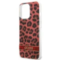 Etui Guess Leopard na iPhone 13 Pro / iPhone 13 - czerwone