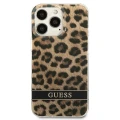 Etui Guess Leopard na iPhone 13 Pro / iPhone 13 - brązowe