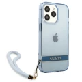 Etui Guess Translucent Strap na iPhone 13 Pro / iPhone 13 - niebieskie