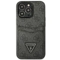 Etui Guess 4G Triangle Logo Cardslot na iPhone 13 Pro / 13 - czarne