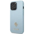 Etui Guess Saffiano 4G Small Metal Logo na iPhone 13 Pro / 13 - niebieskie