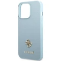 Etui Guess Saffiano 4G Small Metal Logo na iPhone 13 Pro / 13 - niebieskie