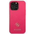 Etui Guess Saffiano 4G Small Metal Logo na iPhone 13 Pro / 13 - różowe