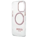 Etui Guess Metal Outline MagSafe na iPhone 13 Pro / iPhone 13 - różowe