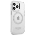 Etui Guess Metal Outline MagSafe na iPhone 13 Pro / iPhone 13 - srebrne