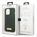 Etui Guess Silicone Logo Plate MagSafe na iPhone 13 Pro / iPhone 13 - zielone