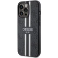 Etui Guess 4G Printed Stripes MagSafe na iPhone 13 Pro / iPhone 13 - czarne