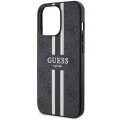 Etui Guess 4G Printed Stripes MagSafe na iPhone 13 Pro / iPhone 13 - czarne