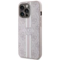 Etui Guess 4G Printed Stripes MagSafe na iPhone 13 Pro / iPhone 13 - różowe