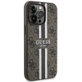 Etui Guess 4G Printed Stripes MagSafe na iPhone 13 Pro / iPhone 13 - brązowe
