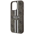 Etui Guess 4G Printed Stripes MagSafe na iPhone 13 Pro / iPhone 13 - brązowe