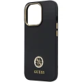 Etui Guess Silicone Logo Strass 4G na iPhone 13 Pro / iPhone 13 - czarne