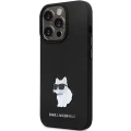 Etui Karl Lagerfeld Silicone Choupette Metal Pin na iPhone 13 Pro / iPhone 13 - czarne