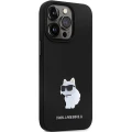 Etui Karl Lagerfeld Silicone Choupette Metal Pin na iPhone 13 Pro / iPhone 13 - czarne