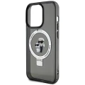 Etui Karl Lagerfeld Ring Stand Karl&Choupettte MagSafe do iPhone 13 Pro - czarne
