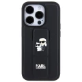 Etui Karl Lagerfeld Gripstand Saffiano Karl&Choupette Pins na iPhone 13 Pro / 13 - czarne