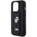 Etui Karl Lagerfeld Gripstand Saffiano Karl&Choupette Pins na iPhone 13 Pro / 13 - czarne