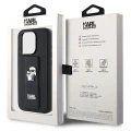Etui Karl Lagerfeld Gripstand Saffiano Karl&Choupette Pins na iPhone 13 Pro / 13 - czarne