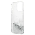 Etui Karl Lagerfeld Liquid Glitter Karl&Choupette na iPhone 13 Pro / 13 6,1" - srebrne