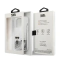 Etui Karl Lagerfeld Liquid Glitter Karl&Choupette na iPhone 13 Pro / 13 6,1" - srebrne