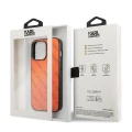 Etui Karl Lagerfeld Perforated Allover na iPhone 13 Pro / 13 6,1" - pomarańczowe