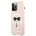 Etui Karl Lagerfeld Silicone Karl`s Head na iPhone 13 Pro / 13 6,1" - jasnoróżowe