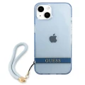 Etui Guess Translucent Strap na iPhone 13 - niebieskie