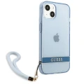 Etui Guess Translucent Strap na iPhone 13 - niebieskie