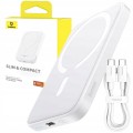 Powerbank Baseus Magnetic Mini Air 6000mAh 20W z kablem Simple Series USB-C - biały
