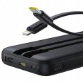  Powerbank Baseus Lipow 10000mAh 22.5W z wbudowanym kablem z wyświetlaczem - czarny