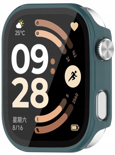 Etui ochronne + SZKŁO HARTOWANE 2w1 do Xiaomi Redmi Watch 6 | Zielone